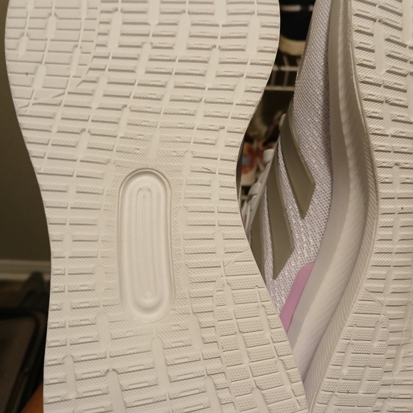 Adidas Women's White and Pink Running Shoes - Picture 6 of 7